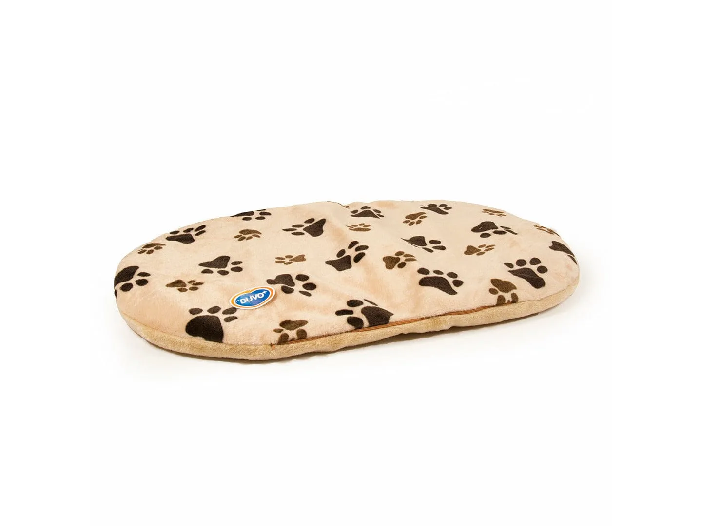 Oval cushion with paw print 54x35x5cm beige