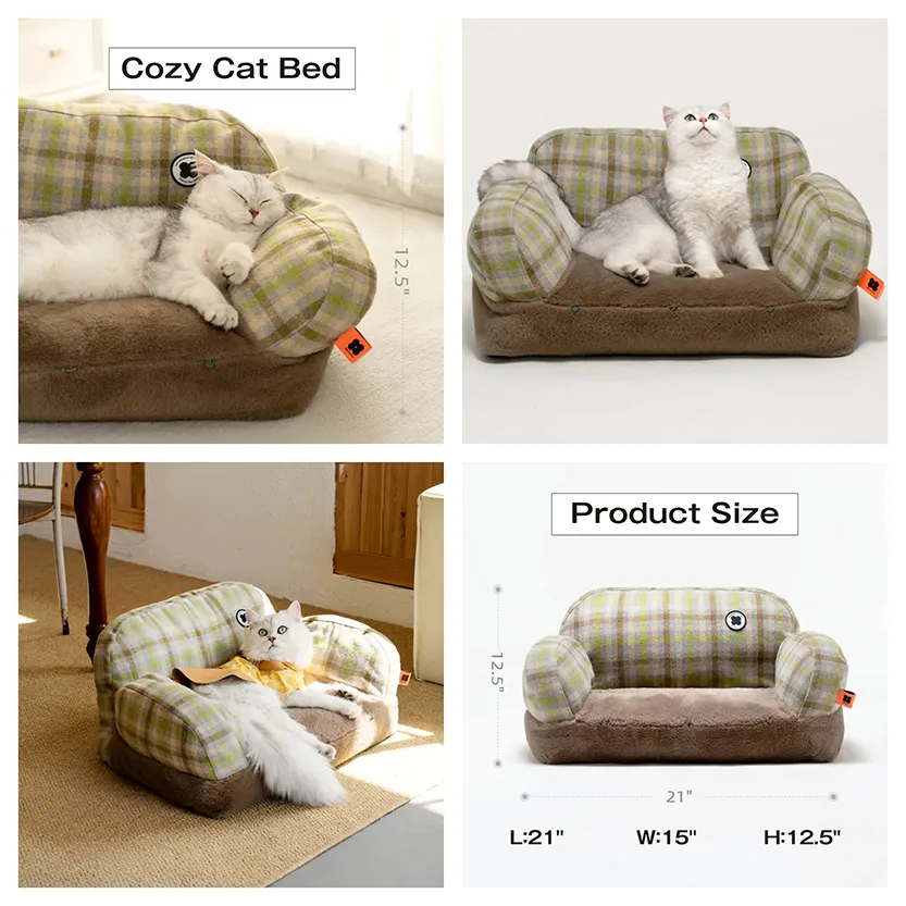 Pat and Pet Emporium | Pet Beds | Plush Medium Pet Sofa Bed