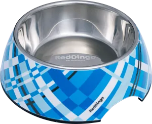 Red Dingo Premium 2-in-1 Dog Bowl - Turquoise Flanno