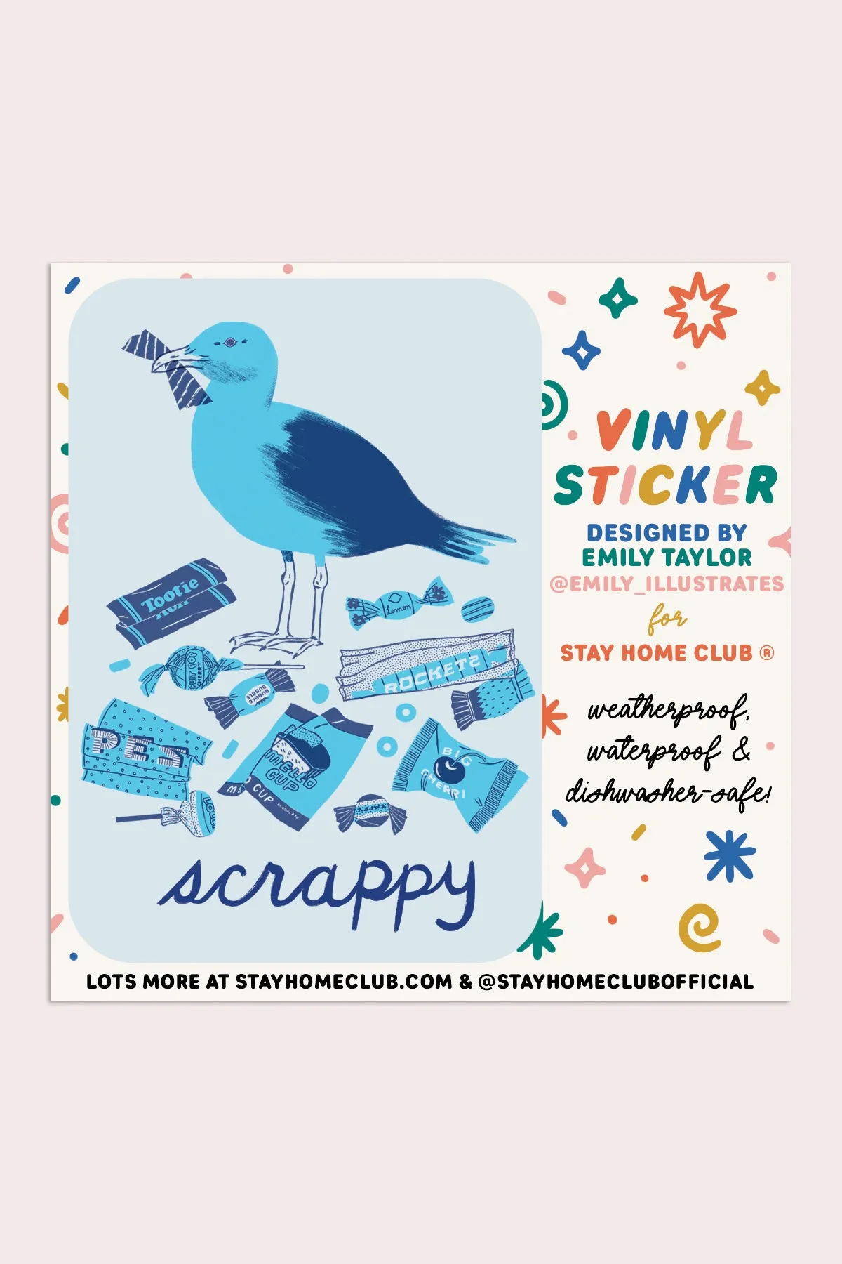 Scrappy Seagull Vinyl Sticker