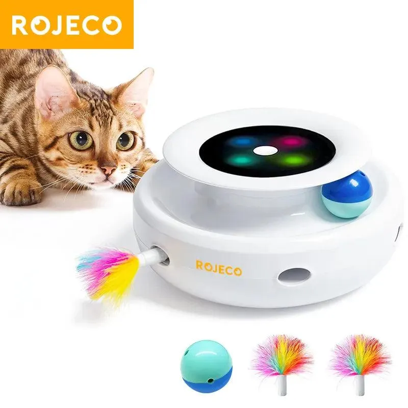 Smart Cat Toy 2-in-1 - Feather & Ball Set with 5 Modes