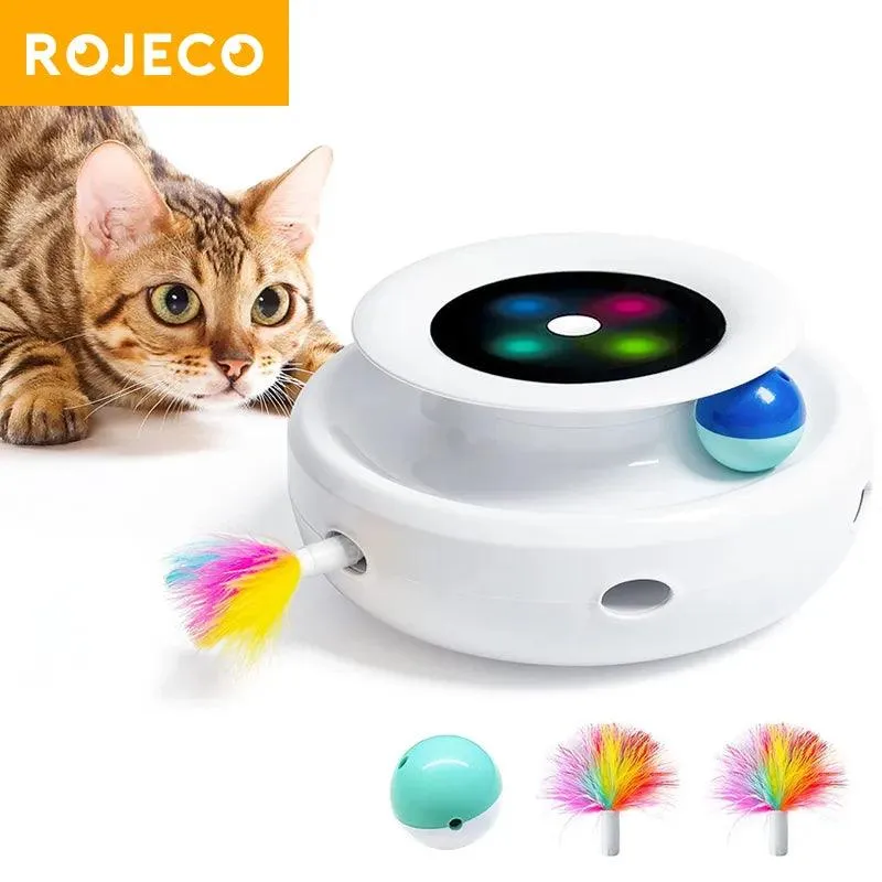 Smart Cat Toy 2-in-1 - Feather & Ball Set with 5 Modes