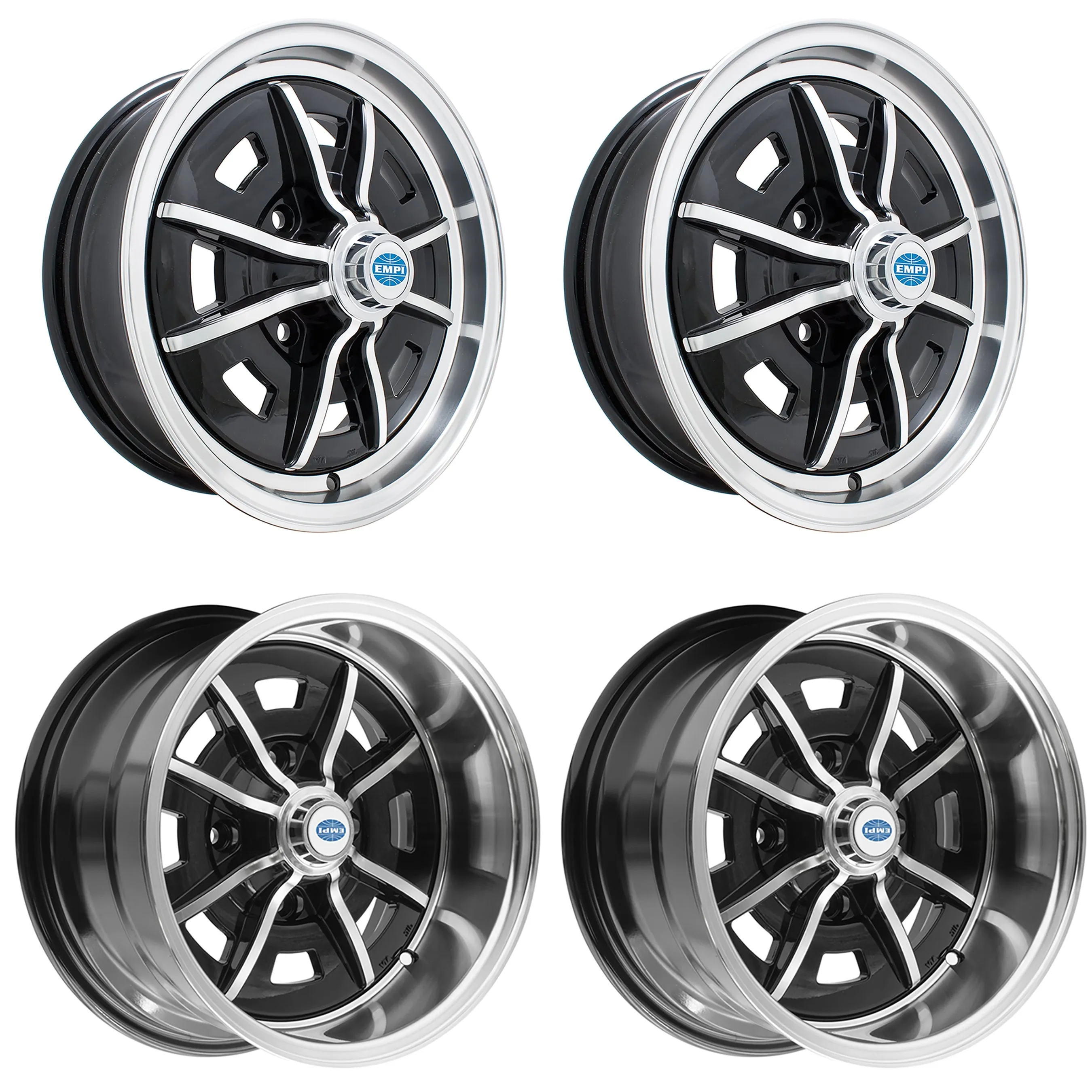 Staggered 4 Lug VW Sprint Star Wheel Set