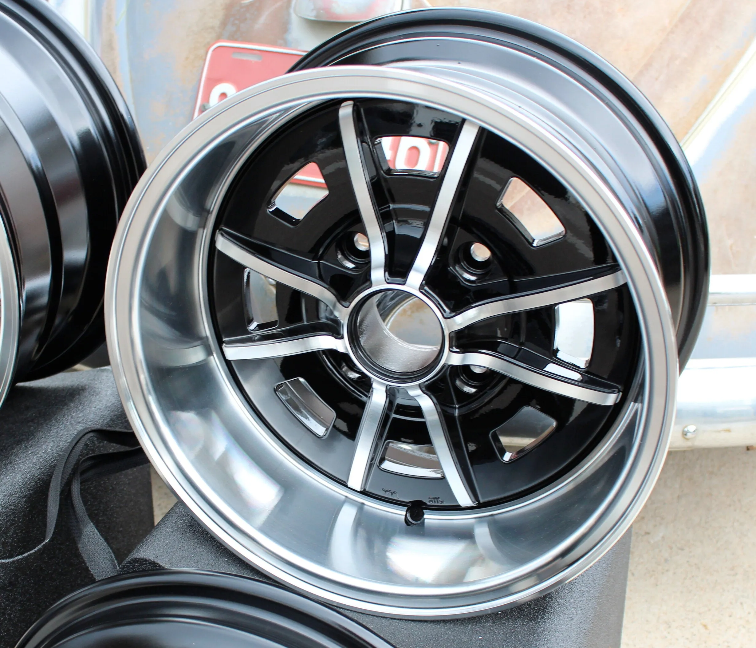 Staggered 4 Lug VW Sprint Star Wheel Set