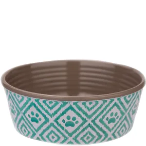 triangle paw print bowl - teal