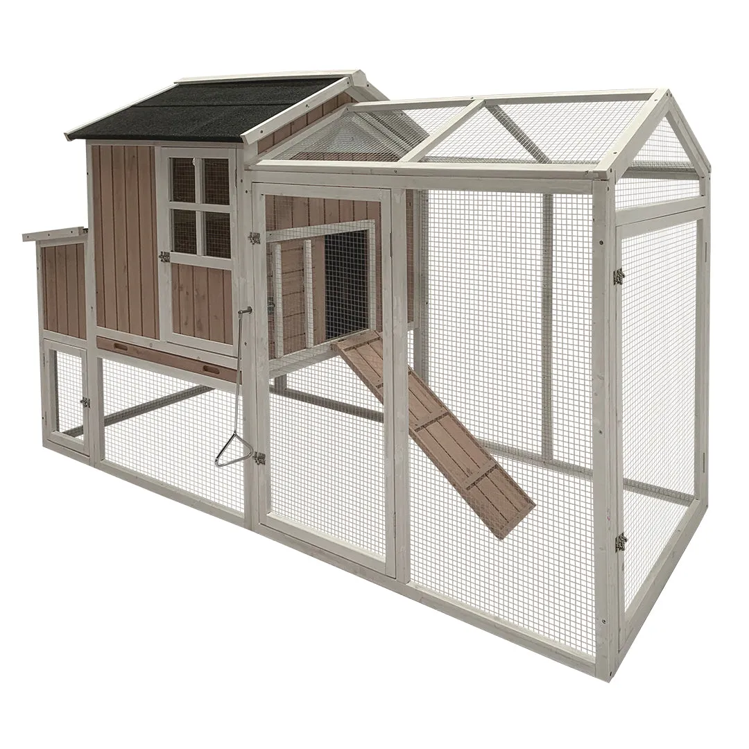 Woodland Chicken Coop Mirabel Forest 220x90x130cm Taupe